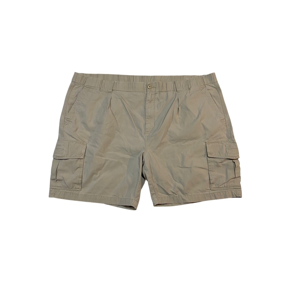 Tommy Bahama Relax Mens XXL Khaki Tan Cargo Shorts Elastic Waist Cotton Pleated